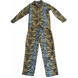 Guide Gear Tiger Striped Warm Fleece Winter 2 Pc Pajamas Womens Small S PJs